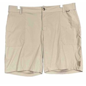 ZeroXposure Shorts Mens XL Stone Khaki‎ Nylon Spandex Blend Stretch Lightweight